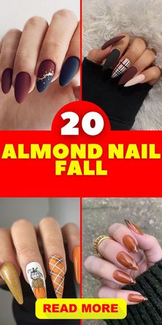 Almond Nails October 2024, Fall Color Almond Shape Nails, Fall Season Nails Design, Short Almond Nails For Fall, Trendy November Nails, Medium Almond Nails Fall, Fall 2024 Nails Almond, Simple Fall Nails Almond Shape, Almond Nails Designs For Fall