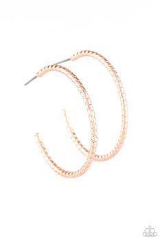 Rippling with diamond-cut shimmer, a dainty rose gold hoop curls around the ear for a casual look. Earring attaches to a standard post fitting. Hoop measures 1 1/4" in diameter. Sold as one pair of hoop earrings. Paparazzi Earrings, Rose Gold Hoop Earrings, Dainty Rose, Chic Bracelet, The Ear, Paparazzi Accessories, Fabulous Jewelry, Paparazzi Jewelry, Rose Gold Diamonds