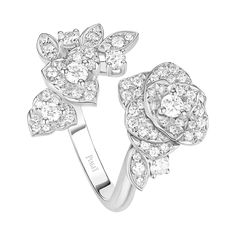 Piaget White Gold Diamond Ring G34UX800 Luxury Silver Diamond Flower Ring, Luxury White Gold Cluster Diamond Ring, Luxury White Gold Flower Ring With Diamond Accents, Luxury Flower Ring With Rose Cut Diamonds, Luxury Diamond Cut Flower Ring, Luxury Diamond Flower Ring For Formal Occasions, Luxury White Gold Flower Ring With Brilliant Cut, Luxury Diamond Flower Ring For Formal Events, Luxury White Gold Flower Ring With Rose Cut Diamonds