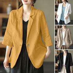 Find ideas๏ฟฝand inspiration for Womens Long Sleeve Cotton Linen Blazer Coat Ladies Baggy Lapel Jacket Outwear UK, Womens Coats Jackets Casual Oversized Blazer With Lapel Collar, Casual Outerwear With Suit Collar And Pockets, Casual Fall Blazer With Collar, Spring Long Sleeve Blazer With Pockets, Casual Outerwear With Suit Collar For Spring, Summer Outerwear With Suit Collar And Pockets, Casual Spring Outerwear With Suit Collar, Casual Solid Color Summer Blazer, Long Sleeve Outerwear For Summer Workwear