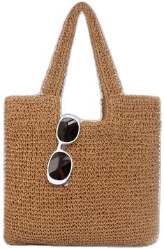 Lightweight Beige Rectangular Beach Bag, Large Capacity Square Beach Bag For Beach Season, Trendy Brown Lightweight Beach Bag, Trendy Lightweight Brown Beach Bag, Casual Rectangular Straw Beach Bag, Casual Straw Beach Bag Rectangular, Square Shoulder Bag For Beach Season, Square Shoulder Bag For Beach Season Shopping, Lightweight Natural Shoulder Bag For Beach Season