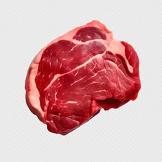 a piece of raw meat on a white background