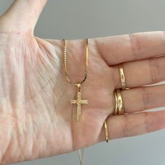 Vintage 14k gold cross pendant with heart detail -solid 14k yellow gold with rose gold details -vintage  -Affordable fine jewelry -from NYC Follow @apieceofaurum on IG for more affordable, one of a kind, vintage, fine jewelry *disclaimer - this is a vintage piece of jewelry meaning it has been pre-worn. Surfaces may have minor scratches and imperfections.* *chain not included* Dainty Yellow Gold Cross Pendant Necklace, 14k Yellow Gold Cross Jewelry, 14k Gold Diamond-cut Cross Pendant, 14k Gold Cross Pendant With Diamond Cut, 14k Gold Diamond Cut Cross Pendant Jewelry, 14k Gold Diamond Cut Cross Pendant, Tarnish Resistant 14k Gold Cross Jewelry, Tarnish Resistant 14k Gold Cross Charm, Dainty 14k Gold Cross Jewelry