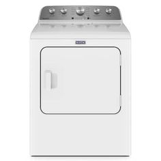 an electric dryer with the door open