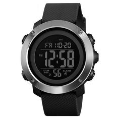 black silver 1416 SKM Fashion Series Sports Watch cueboss.com Digital Sports Watches, Altimeter, Green Watch, Mens Sport Watches, Waterproof Watch, Outdoor Fashion, Waterproof Led, Smart Watches, Sports Watch