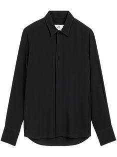 black virgin wool blend classic collar concealed front fastening long sleeves buttoned cuffs curved hem When buying this unisex item, keep in mind that it is graded in standard men's sizing. City Shorts, Ami Paris, Summer Beach Wear, Short Suit, Light Jacket, Lady Dior, Dolce & Gabbana, Jacket Style, Valentino Garavani