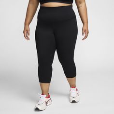 Up for a workout or down to chill, these leggings are the Ones that are ready for whatever you are. Their midweight, peachy-soft fabric stretches with your every move and dries quickly. Plus, a high waist is designed to meet your favorite cropped tops for a head-to-toe look that you can feel confident and comfortable in all day long. Leggings Plus Size, Crop Leggings, Plus Size Black, Cropped Tops, Women Lifestyle, A Workout, Sheer Fabric, Capsule Collection, Bottom Clothes