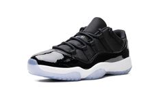 The Air Jordan 11 Low "Space Jam" is the beloved colorway of the retro basketball sneaker that originally appeared on the model’s high-top shoe beginning in 2000.  The Jordan 11 Low “Space Jam” signals the first time the iconic colorway has appeared on Michael Jordan’s eleventh signature shoe in low-top form.  Just like the original style, the Jordan 11 Low features a black ballistic mesh construction and shiny black patent leather mudguard.  “Jordan Jumpman” detailing is seen on the black mesh tongue.  A small Jumpman is seen in white on the heel.  Underfoot, the white foam midsole and icy translucent blue rubber outsole complete the look. Black Jordan 11, Jordan 11 Pure Violet, Jordan 11 Cmft Low, Jordan Air 11 Cmft, Jordan 11 Space Jam, Air Jordan 11 Low, Jordan 11 Low, Nike Jordan Retro, Jumpman Logo