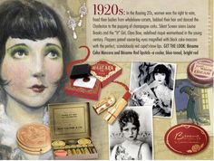 1920’s Makeup, 1920s Makeup, Makeup History, Besame Cosmetics, 1920s Hair, Makeup Ads, Louise Brooks, Cosmetics Industry