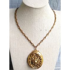 "For your consideration is a beautiful necklace that appears to be from the Art Nouveau era. I'm not sure on the exact date. There may be a date behind the photos but I did not want to take them out & damage them.  There is a lot of detail, especially at the front of the locket. The chain is approx. 19\" long & the locket portion is approx. 2.5\" from the very top to the bottom & x approx. 1-3/4\" wide.  I am unsure what type of metal this is but I do not see any markings. The chain does not sti Vintage Jeweled Necklaces For Vintage Events, Vintage Necklace For Vintage Events, Vintage Oval Pendant Necklaces With 17 Jewels, Vintage Long Jeweled Necklaces, Vintage Long Jeweled Necklace, Vintage Long Jewel Necklace, Costume Jewelry Medallion Locket Necklace, Vintage Medallion Costume Jewelry Necklace, Vintage Costume Jewelry Medallion Necklace