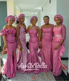 A bride should have friends who will accompany her on her wedding day and they should also look ravishing in our well tailored African wedding attire. This package comes in 5 sets, which means the listing is for 5 bridesmaids . Each bridesmaids get the following . Lace dress . Already made headgear Each of the bridesmaids need to send their measurements to you for a perfect fit before sending it to us here. Can be customized into any color of your choice too. Production takes 14business days and Nigerian Bridesmaid Dresses, 5 Bridesmaids, Nigerian Lace Dress, Nigerian Wedding Dress, Onion Pink, Nigerian Dress, African Bridesmaid Dresses, Nigerian Lace Styles Dress, African Wedding Attire