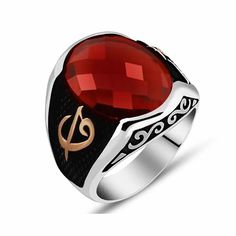 Classy Gentle Onyx Men Ring With Coat Of Arms | Boutique Ottoman Exclusive Luxury Red Oval Rings, Red Oval Sterling Silver Crystal Ring, Red Oval Crystal Ring In Sterling Silver, Luxury Red Round Signet Ring, Red Oval Ring With Polished Finish, Fine Jewelry Red Oval Ring, Red Oval Jewelry With Polished Finish, Red Oval Crystal Ring Fine Jewelry, Luxury Red Signet Ring As Gift