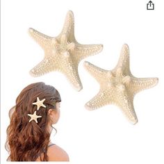 Brand New! From Amazon. Star Hair Pins, Beach Hair Accessories, Starfish Hair Clip, Mermaid Halloween Costumes, Mermaid Accessories, Resin Beach, Mermaid Halloween, Trendy Halloween Costumes, Crystal Hair Pins