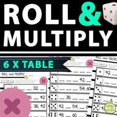 roll and multiply game with dices on it