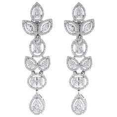 White Gold Diamond-shaped Earrings For Formal Occasions, White Diamond Cut Chandelier Earrings, White Diamond Cut Diamond Chandelier Earrings, Luxury White Gold Diamond Chandelier Earrings, Diamonds Shapes, Luxury White Diamond-cut Chandelier Earrings, Gold For Sale, Paper Clips, Diamond Jewellery