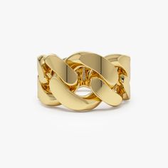 Chain Link Ring, Italian Gold Jewelry, Link Ring, Linking Rings, Local Jewelry, Jewelry Lookbook, Wrap Rings, Chain Ring, Curb Chain