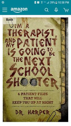 an old book with the words i'm a therapy and patient to be the next schooler