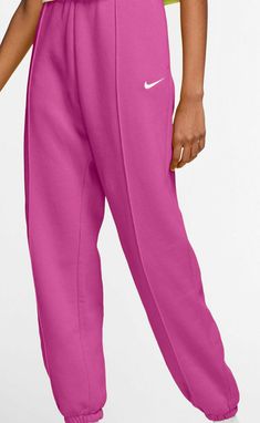 AUTHENTIC NIKE WOMEN NSW CUFFED SWEAT PANTS BV4089-623 LOOSE FIT 20% POLYESTER 80%COTTON POCKETS 100% COTTON Nike Sportswear Women, Pink Fleece, Active Wear Pants, Women Essentials, Fleece Pants, Fleece Joggers, Sweat Pants, Women Trends, Nike Sportswear