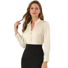 This satin blouse styled in a ruffle neck brings elegance to whatever outfit you're putting together. A neck with ruffled trim and lantern sleeve bring instant elegant to any day or night look. Suitable for Casual, Dating, Office, Work, Formal Occasion and Daily Wear. Perfectly pair it with jeans or skirt for a elegant and exquisite look. Modern and elegant, this shirt style with softly satin fabric and lantern sleeve.