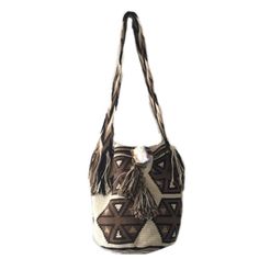 Wayuu Mochila Bohemian Handmade Colombia Bag In Beige/Brown Color. New With Tags! This Beautiful Bag Is Handwoven By The Indigenous Artisans Of Colombian Wayuu Tribe Where They Use Old Age Traditions And Techniques To Create This Unique Handbag. Dimensions: 12”H X 13”W X 8.5”D Strap Drop 17” Materials: 100% Woven Acrylic Threads Bohemian Cream Hobo Bag For Travel, Bohemian Cream Crochet Bag For Travel, White Bohemian Rectangular Bucket Bag, Bohemian Beige Travel Bag, Bohemian Natural Backpack, Traditional White Bags For Vacation, Natural Bohemian Backpack, Bohemian Bag With Removable Pouch In Natural Color, Bohemian Natural Bag With Removable Pouch