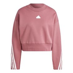 (WMNS) adidas Future Icons 3-Stripes Sweatshirt 'Rose' IB8498 Adidas Three Stripes Sportswear Sweatshirt, Adidas Logo Sportswear Sweatshirt For Spring, Adidas Sportswear Sweatshirt With Ribbed Cuffs, Relaxed Fit Sportswear Activewear With Three Stripes, Adidas Athleisure Sweatshirt With Logo, Adidas Logo Athleisure Sweatshirt, Spring Adidas Logo Sportswear Sweatshirt, Cotton Activewear With Three Stripes In Relaxed Fit, Adidas Sportswear Sweatshirt