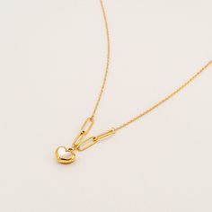 Shiny Shine Necklace-Necklaces-Jessica Wang Gold Stainless Steel Heart Necklace With Adjustable Chain, Gold Heart Pendant Necklace In Stainless Steel, Gold Stainless Steel Heart Pendant Necklace, Everyday Gold Heart Necklace In Stainless Steel, Gold Stainless Steel Heart Necklace For Everyday, Gold Heart-shaped Stainless Steel Necklace, Everyday Gold Stainless Steel Heart Necklace, Gold Plated Heart Pendant Necklace With Cable Chain, Gold Heart Necklace With Cable Chain As Gift