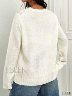 Luxe Flag Embroidered Knit Top with Easy Style Embroidered Crew Neck Cardigan For Fall, Casual Embroidered Cream Sweater, White Turtleneck Cardigan For Spring, Casual Cream Embroidered Sweater, Fitted Embroidered Casual Sweater, Fitted Embroidered Crew Neck Sweater, Fitted Casual Embroidered Sweater, Embroidered Knit Tops For Winter, Spring White Turtleneck Cardigan