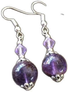 Bohemian Silver Plated Drop Earrings, Bohemian Silver-plated Drop Earrings, Purple Drop Crystal Earrings Nickel Free, Nickel Free Purple Crystal Drop Earrings, Silver Amethyst Dangle Earrings, Handmade Bohemian Silver Plated Earrings, Silver Amethyst Dangle Crystal Earrings, Handmade Bohemian Silver-plated Earrings, Bohemian Silver Plated Wire Earrings For Jewelry Making