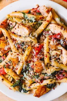 the recipe for this pasta dish is shown in an instagramture with caption