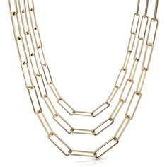 Brass Large Rectangle Link Layered Chain Necklace. Chains have a protective coating to prevent from tarnishing.10K Gold Plated and Rhodium Plated.Links for the Large Rectangle Link Chain measure 5.4mm wide x 18mm long. Layer Measurements below: Top chain length - 16"Middle chain Length - 18"Bottom chain Length - 20"Handmade in the USA Luxury Chain Necklace With Hook And Rectangular Links, Healing Crystals Decor, Banda Bags, Long Layer, Matcha Tea Powder, Layered Chain Necklace, Layered Chain, Unique Baby Gifts, Layered Chains