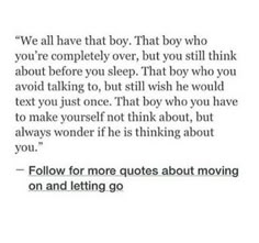 an image with the words follow for more quotes about moving on and letting go