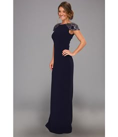 Badgley Mischka Beaded Cap Sleeve Dress Navy - Zappos.com Free Shipping BOTH Ways Elegant Sheath Dress With Lined Bodice, Fitted Sheath Dress With Lined Bodice, Sheath Dress With Lined And Fitted Bodice, Chic Embellished Mini Dress With Fitted Bodice, Fitted Sheath Maxi Dress For Casual Wear, Elegant Fitted Dress With Lined Bodice, Sheath Evening Dress With Lined Bodice, Evening Dress With Fitted Bodice And Flattering Silhouette, Elegant Dress With Fitted Bodice For Night Out