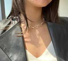 Details: Gold Filled Chain Black or White Enamel Chic White Gold Chain Necklace, Chic White Chain Necklace For Formal Occasions, Chic White Chain Necklace For Formal Events, Chic White Chain Necklace With Gold Chain, Chic White Necklace With Gold Chain, Chic White Chain Necklace For Everyday, Chic Choker With Adjustable Chain, Chic Chain Necklace For Work, Chic Gold Chain Choker Necklace