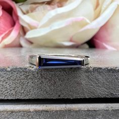 🐕 Big deals! Blue Sapphire Dainty Baguette Stacking Ring, Gold Minimalist Ring, Simple Sapphire Ring, 14K Thin Ring, Delicate Ring Gift for Her, #7564 only at $415.0 Hurry. #DaintyGoldRing #GiftForHer #DaintyRing #ThinRing #GoldRing #SimpleRing #TaperedBaguette #BaguetteRing #StackableRing #BlueSapphireRing Gold Minimalist Ring, Half Bezel Setting, Blue Sapphire Earrings, Birthstone Stacking Rings, Dainty Gold Rings, Stacking Bands, Sapphire Rings, Ruby Emerald, Gold Ring Stack