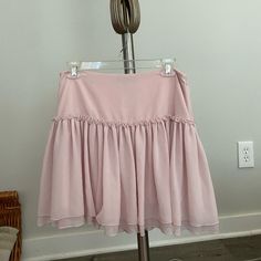 Lined, Never Worn Feminine Pink Mini Skirt With Ruffle Hem, Cheap Pink Ruffled Mini Skirt, Spring Pink Ruffled Mini Skirt, Non-stretch Ruffled Mini Skirt, Pink Ruffled Tiered Mini Skirt, Ruffle Mini Skirt, Favorite Sweater, Banana Republic, Womens Skirt