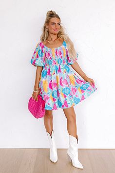 Candy Crush Smocked Mini Dress Playful Multicolor Dress With Smocked Back, Playful Multicolor Dress With Smocked Bodice, Playful Summer Smocked Dress With Floral Print, Playful Smocked Floral Dress For Summer, Playful Floral Smocked Dress For Summer, Playful Smocked Dress With Floral Print For Summer, Spring Playful Smocked Dress With Smocked Bodice, Playful Smocked Dress For Spring With Smocked Bodice, Playful Smocked Dress With Smocked Bodice For Summer