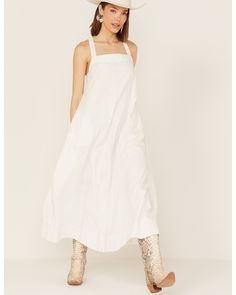 Free People Women's Desert Hearts Apron Dress, White Free People Slip Dress, White Attire, Hats Western, Cross Back Apron, Modern Kimono, Boot Barn, Boots Western, Rainbow Dress, Blazer Set