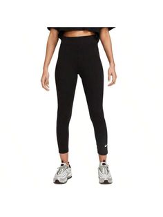 Nike has revamped this closet staple to be more durable and less sheer than previous versions. Designed to support you from one task to the next, their classic lifestyle leggings are made from stretchy fabric that feels thick but still lightweight and peachy-soft but still strong. Endlessly comfortable, you'll want to wear these 24/7. 
High rise; 7/8 length 
High waistband for coverage; non-see through fabric 
Moisture-wicking fabric; durable and opaque design 
Wide waistband; Printed swoosh log Functional Tights For Light Exercise, Tight Elastane Leggings For Light Exercise, Tight Casual Activewear For Light Exercise, Casual Tight Activewear For Light Exercise, Casual Medium Support Elastane Activewear, Tight Spring Activewear For Sports, Casual High Stretch Leggings For Light Exercise, Trendy Tight Activewear For Workout, Fitted Casual Leggings For Light Exercise