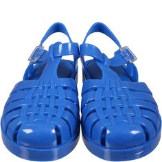 Color: Blue Blue scented sandals, with buckle closure, rubber sole and soft insole. They are embellished with side logo. 100% PVC. Blue Closed Toe Plastic Sandals, Blue Non-slip Plastic Sandals, Casual Blue Plastic Sandals, Blue Non-slip Jelly Sandals For Summer, Blue Plastic Open Toe Sandals, Beach Jelly Sandals With Buckle Closure, Closed Toe Jelly Sandals With Buckle For Beach, Beach-ready Closed Toe Jelly Sandals With Buckle, Blue Open Toe Plastic Sandals