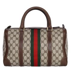 Authentic, pre-owned Gucci Boston Speedy Supreme web monogram brown satchel. Features zipper top closure, double rolled handles, gold-tone hardware, web supreme design, and large interior. This is the perfect bag for traveling or everyday use. Add your wallet, keys, iPad, phone, cosmetic bag, and much more. Made in Italy Supreme Design, Brown Satchel, Bag Packaging, Zipper Top, Perfect Bag, Vintage Gucci, You Bag, Cosmetic Bag, Boston