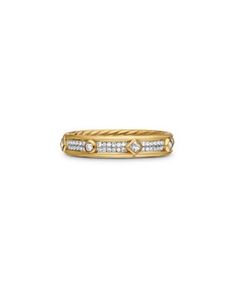 David Yurman 18K Yellow Gold Modern Renaissance Ring with Full Pave Diamonds Pave Diamond Band, David Yurman, Diamond Bands, Pave Diamonds, Jewelry Accessories, Yellow Gold, Yellow, Band, Gold