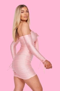 Hey beaut, give your look a fierce feminine touch with this slinky pink satin bardot mini bodycon dress. Featuring a cut out and ruched detail you’ll look like a star from any angle. Style this dress with some strappy heels and clutch for the ultimate weekend party look. Material: 95% Polyester 5% Elastane Product care: See care label Product Info Length: approx 88cm Model wears size UK 8/ EU 36/ AUS 8/ US 4 Model Height - 5ft 7" Refunds For UK orders: we have a 14-day return policy, which means Glamorous Ruched Bodycon Mini Dress, Pink One Shoulder Ruched Bodycon Dress, Pink One-shoulder Ruched Bodycon Dress, Pink Ruched One-shoulder Bodycon Dress, Spring Satin Stretch Bodycon Dress, Stretch Satin Mini Length Bodycon Dress, Glamorous Stretch Mini Dress With Ruched Details, Pink Satin Mini Dress With Ruched Bodice, Pink Off-shoulder Mini Dress With Ruched Bodice