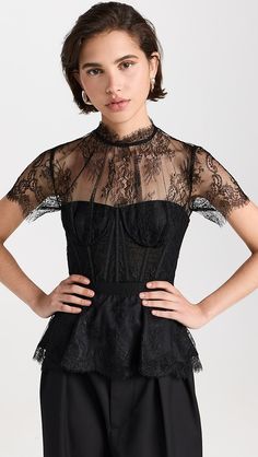 Lace Panel Top, Lace Bustier Top, Kehlani, Lace Peplum, Lace Bustier, Jonathan Simkhai, Bustier Top, Lace Panelled, Lace Blouse