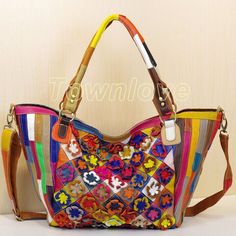 Main Material: Original Genuine Cowhide Leather  Size:31cm(L)X13cm(W)X31cm(H) / 12.2 inch (L) X5.11 inch(W) X12.2 inch(H) Handbags Type :  handbag; should bag; messenger bag  Item Type: Handbags Pattern Type: Patchwork,Floral Genuine Leather Type: Cow Leather Gender: Women Exterior: Silt Pocket Closure Type: Zipper Style: Socialite Types of bags: Handbags ,Crossbody bags Lining Material: Cotton Decoration: Sequined,Rivet,Ruched Number of Handles/Straps: Two Hardness: Soft Interior: Cell Phone Po Genuine Leather Handbags Totes, Casual Handbags, Cowhide Bag, Floral Patchwork, Leather Handbags Tote, Genuine Leather Handbag, Big Bags, Casual Tote, Womens Tote