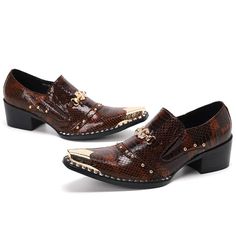 If you're on a budget and need a pair of stylish dress shoes, the appropriate is to try these dress shoes. The fine-quality genuine leather upper gives a smart look, but you know what? These dress shoes are also highly functional. You will love these pointed-toe dress shoes as their rubber outsole ensures maximum comfort through prolonged wear. Make your party look special with these men's dress shoes. SpecificationsBrand Name: GeraldBlackShoes Type: OxfordsShoes Type: DressOrigin: Mainland ChinaUpper Material: Genuine LeatherUpper-Genuine Leather Type: Cow LeatherPattern Type: SolidModel Number: JTBZ73Insole Material: Synthetic LeatherFit: Fits true to size, take your normal sizeLining Material: Synthetic LeatherClosure Type: Slip-OnSeason: Spring/AutumnDepartment Name: AdultOccasion: Par Italian Party, Shoes Names, Pointed Shoes, Slip On Dress Shoes, Brown Dress Shoes, Fashionable Shoes, Shoe Tags, Point Shoes, Formal Shoes For Men