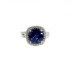 Platinum 1 Sapphire = 2.17ct. 130 Round Brilliant Diamonds = 0.70ctw., G/H VS2 The ring measures 11mm tapering 2mm. Ring size = 6.5 Sapphire Diamond Ring, The Ring, Brilliant Diamond, G H, Sapphire Diamond, Round Brilliant, Sapphire Ring, Diamond Ring, Platinum