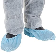 Keep your employees' footwear clean while simultaneouly protecting delicate flooring and carpeting from outdoor contaminants with this blue disposable shoe cover with non-skid bottom. Made of standard weight polypropylene, this XL shoe cover offers ample shoe protection from food particles, dirt, and grime often found in cafeterias and dishwashing areas. It is also an ideal option for hospitals and clinics since it keeps any impurities found on shoes from coming in contact with sanitized areas. New Yeezy Shoes, New Yeezys, Industrial Clothing, Shoe Cover, Plastic Shoes, Protective Clothing, Shoe Covers, Light Blue Color, Blue Shoes