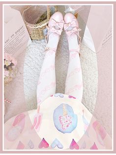 Love Cycle Velvet Over Knee Stockings by ROJI ROJI Love Cycle, Shoes Kawaii, Kawaii Clothes, Lolita Fashion, Clothes And Shoes, Dance Shoes, Cycling, Stockings, Sport Shoes