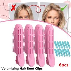 6Pcs Volumizing Hair Root Clip, Naturally Fluffy Hair Clip Hair Volimizing Clips Hair Root Self Grip Volume Hair Root Clip Styling Tool(Pink or Blue) - Walmart.com Hair Roller Clips, Volumizing Hair, Origami Cards, Hair Roller, Cat Snacks, Hair Roots, Rhinestone Hair Pin, Grow Hair Faster, Voluminous Hair