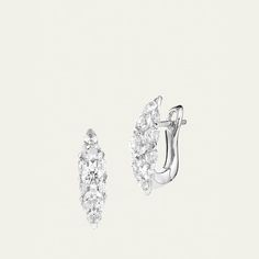 Boghossian huggie earrings Polished 18-karat white gold Graduating white diamonds Total carat weight: 1.8 For pierced ears Lever-back closure Made in Switzerland Huggie Earrings, White Diamonds, Pierced Ears, Bergdorf Goodman, Huggies Earrings, Diamond White, Ear Piercings, Switzerland, Solid Gold